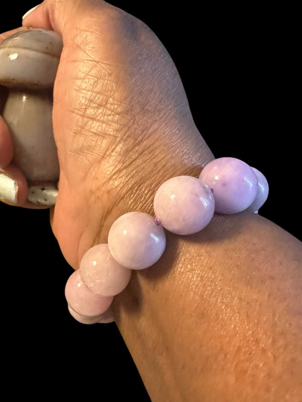 Kunzite Crystal 15mm Bead Bracelet